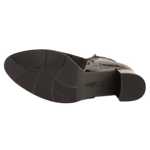 Gabor Block Heeled Ankle Boots - 55.692.90 - Black Croc