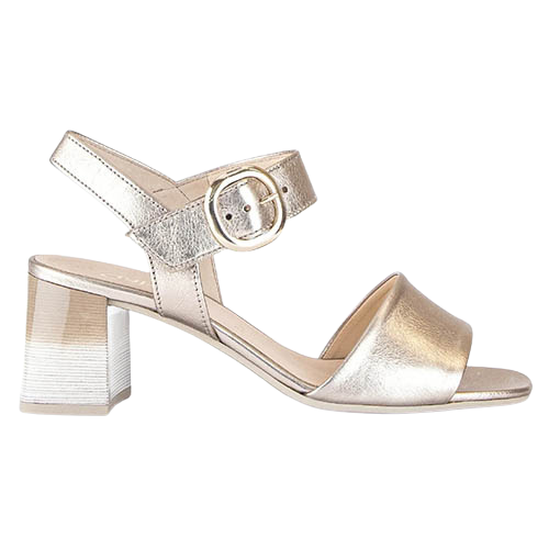 Gabor Block Heeled Sandals - 41.700.62 - Pewter Gold