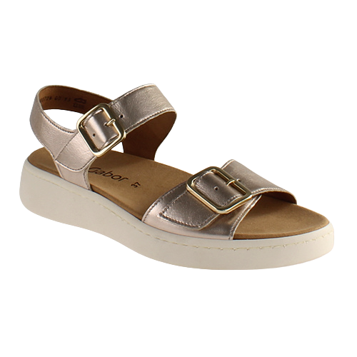 Gabor Ladies Flat Sandals - 43.710.62 - Gold