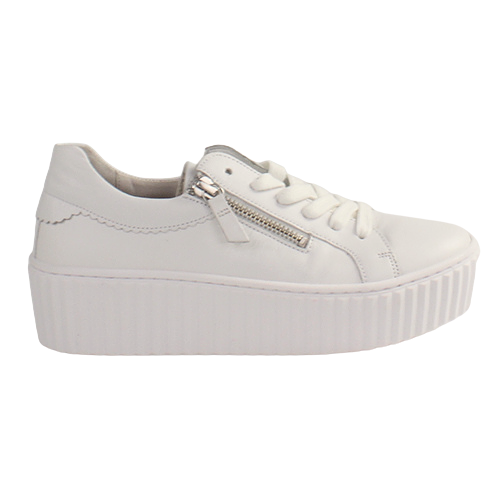 Gabor Ladies Platform Trainers - 43.200.21 - White