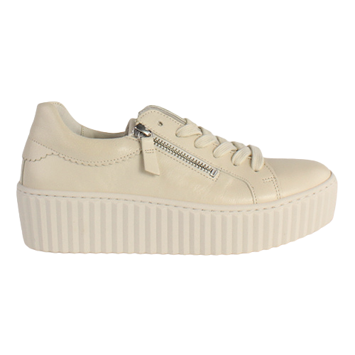 Gabor Ladies Platform Trainers 43.200.22 Beige Greenes Shoes