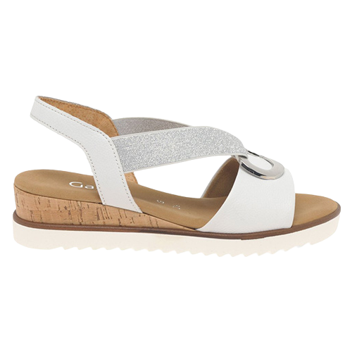 Gabor Low Wedge Sandals 42.753.50 White Greenes Shoes
