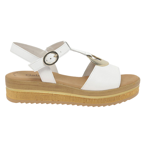 Gabor Ladies Platform Sandals White - Main Image