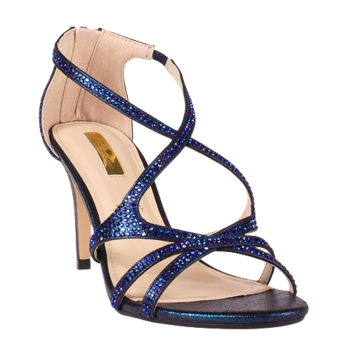 Glamour Dressy Heeled Sandals - Amy - Navy
