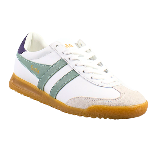 Gola Ladies Leather Trainers - Torpedo - White/Green