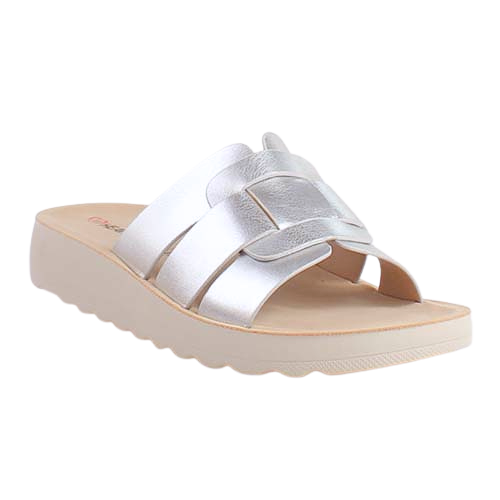 Heavenly Feet Ladies Mules - Davena - Silver