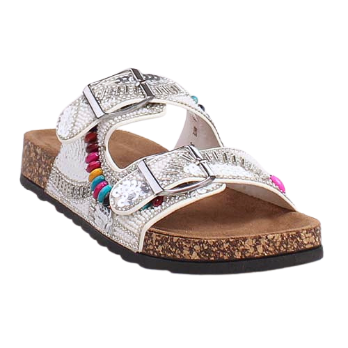 Heavenly Feet Ladies Sliders - Jess - White