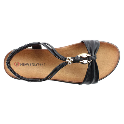 Heavenly Feet Ladies Sandals - Campari 2 - Black