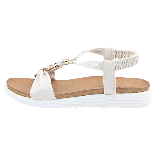 Heavenly Feet Backstrap Sandals - Campari 2 - White