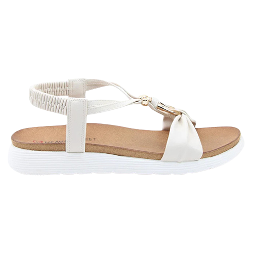 Heavenly Feet Backstrap Sandals - Campari 2 - White