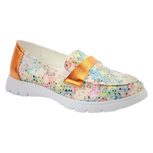 Heavenly Feet Loafers - Bourne - Beige Floral