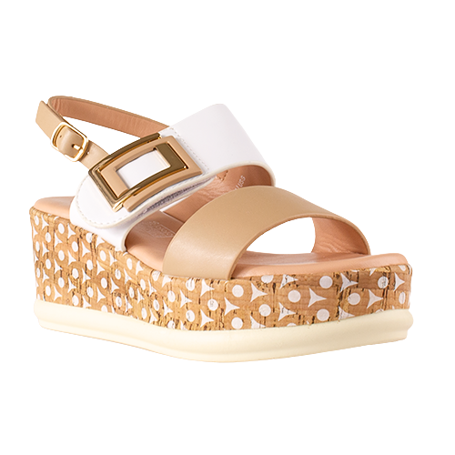 Heavenly Feet Ladies Platform Sandals - Morven - Taupe