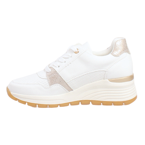 Heavenly Feet Ladies Wedge Trainers - Lorient - White