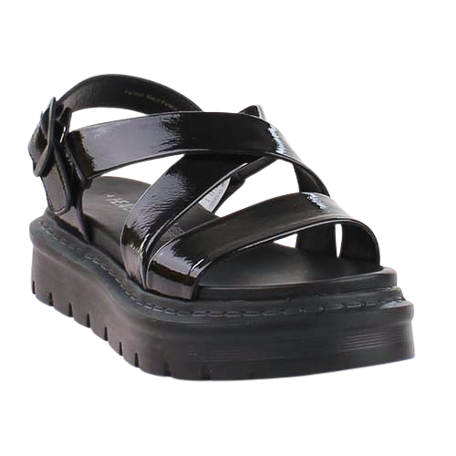 Heavenly Feet Platform Sandals - Fallon 2 - Black Patent
