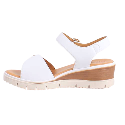 Heavenly Feet Wedge Sandals - Concord - White