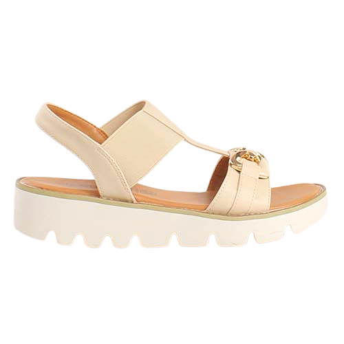 Heavenly Feet Wedge Sandals - Lulu 2 - Beige