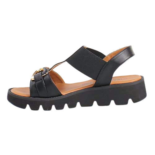 Heavenly Feet Wedge Sandals - Lulu 2 - Black