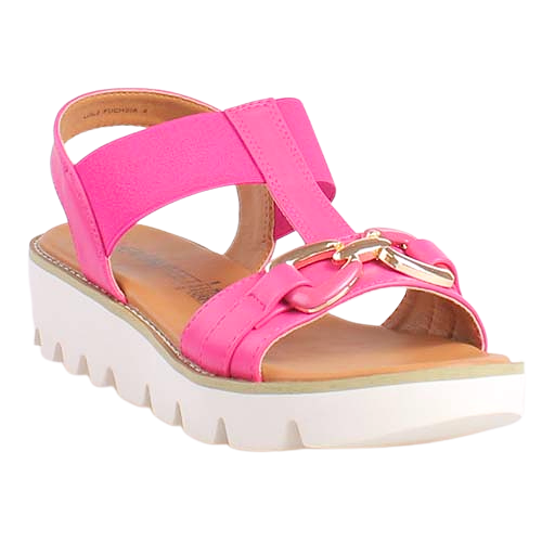 Heavenly Feet Wedge Sandals - Lulu 2 - Fuchsia