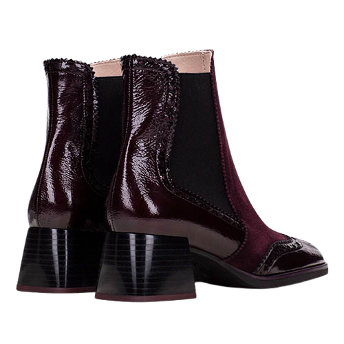 Hispanitas Block Heeled Ankle Boots- HI243588- Burgundy