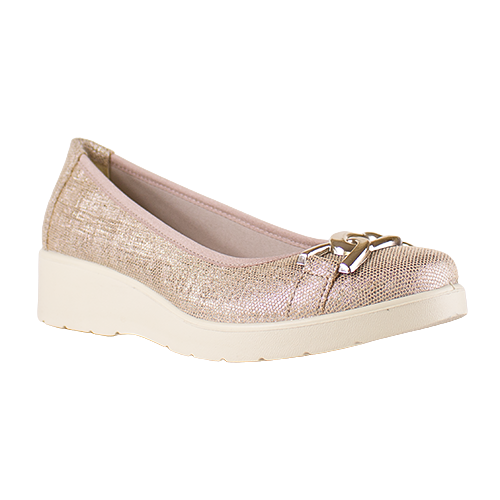 Imac Ladies Extra Wide Wedge Pumps - 105321 - Gold