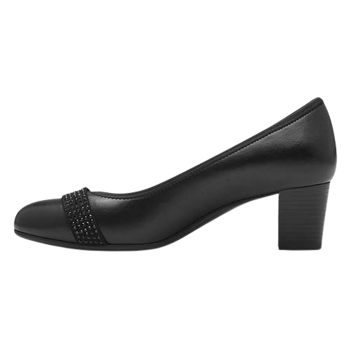 Jana Block Heeled Pumps - 22466-45 - Black