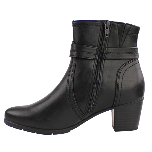 Jana Block Heeled Ankle Boots - 25363-43 - Black