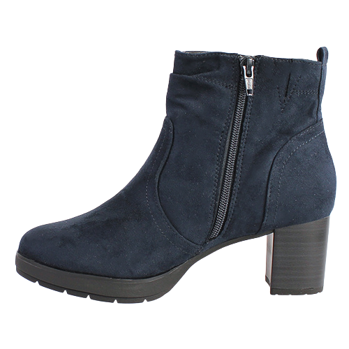 Jana Block Heeled Ankle Boots - 26378-43 - Navy