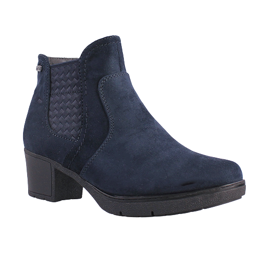 Jana Block Heeled Ankle Boots - 26489-43 - Navy