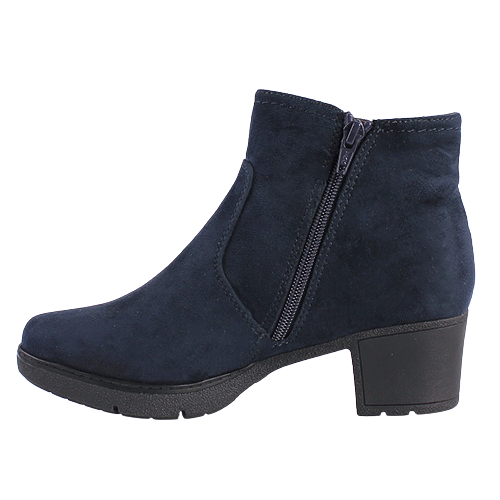 Jana Block Heeled Ankle Boots - 26489-43 - Navy