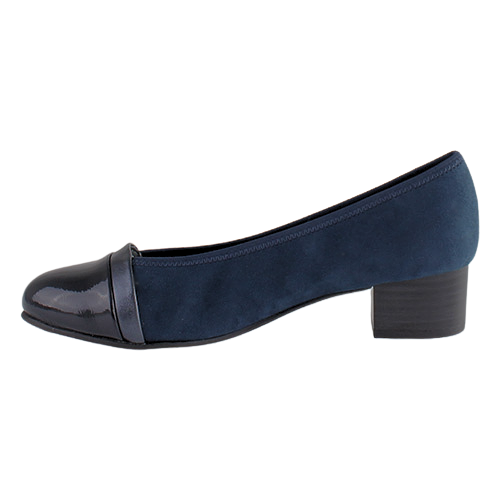 Jana Block Heeled Pumps - 22366-41 - Navy