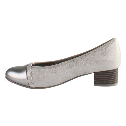 Jana Block Heeled Pumps - 22366-41 - Silver