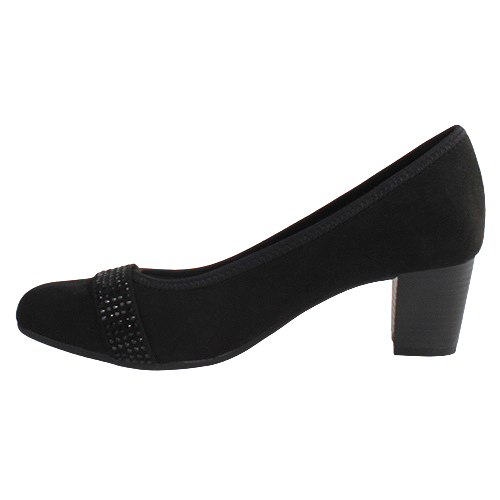Jana Ladies Block Heeled Pumps - 22467-42 - Black