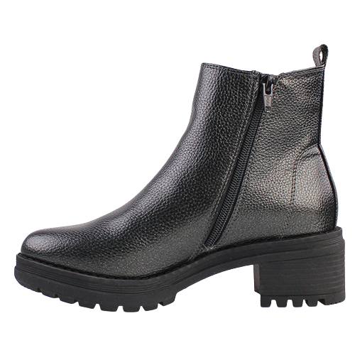 Jana Ladies Block Heeled Ankle Boots - 26460-41 - Metallic