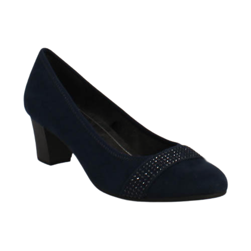 Jana Block Heeled Pumps - 22465-41 - Navy