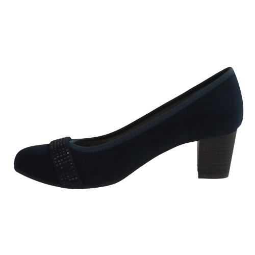 Jana Ladies Block Heeled Pumps - 22467-42 - Navy