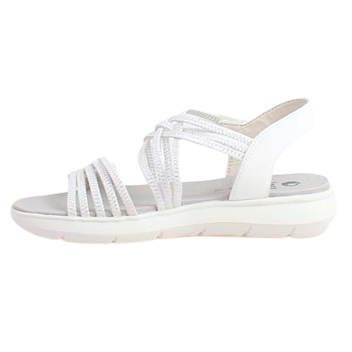 Jana Ladies Flat Sandals - 28766-42 - White/Silver