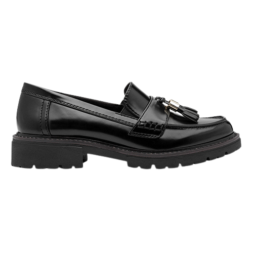 Jana Dames Softline 8-24764-41 Multi-Wide Comfortabele Ketting Modieuze Dagelijkse Schoenen Loafer, Zwart, 4 UK Wide