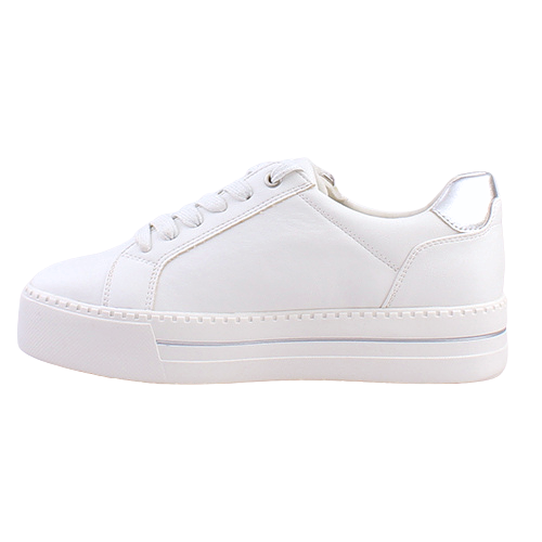 Jana Ladies Platform Trainers - 23767-43 - White / Silver