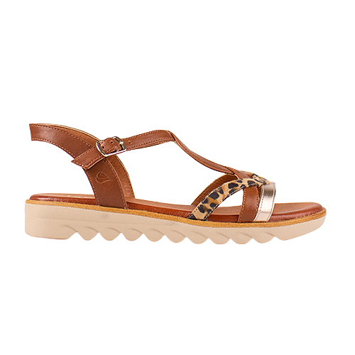Jana Ladies Flat Sandals - 28278 - Cognac