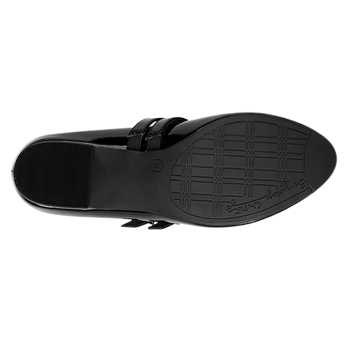 Jana Ladies Block Heeled Mary Jane Pumps - 24366-45 - Black Patent