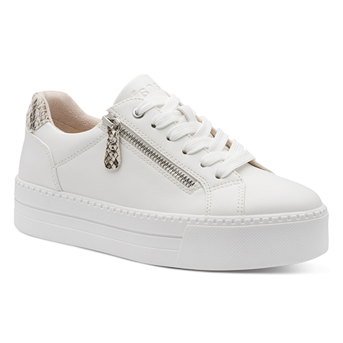 Jana Platform Trainers - 23767-43 - White/Snake