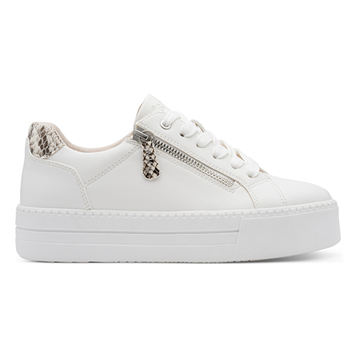 Jana Platform Trainers - 23767-43 - White/Snake