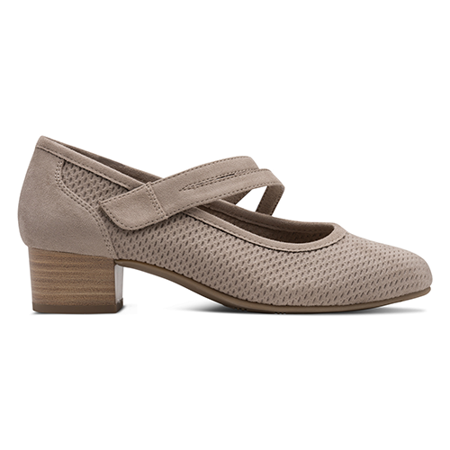 Jana Ladies Cross Strap Pumps - 24363-42 - Stone