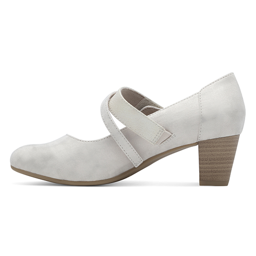 Jana Strap Cross Strap Pumps - 24464-42 - Beige/Silver