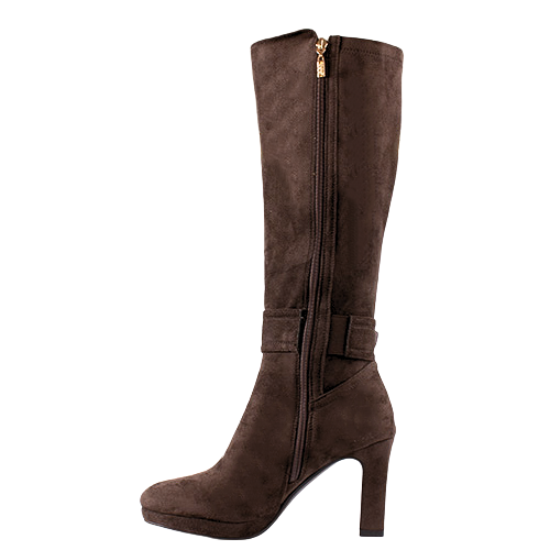 Kate Appleby Block Heeled Knee Boots - Diddington - Brown Suede