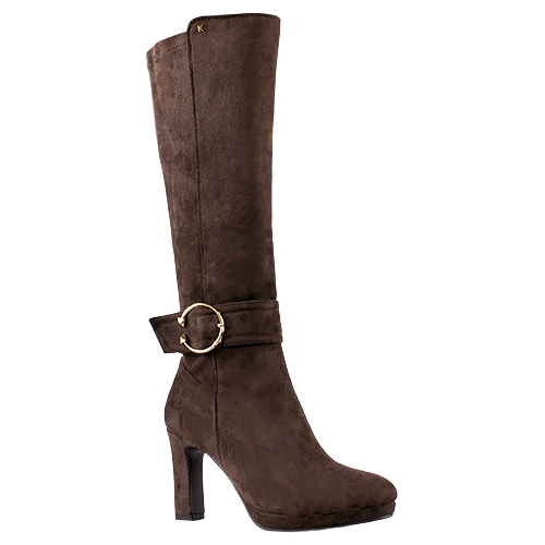 Kate Appleby Block Heeled Knee Boots - Diddington - Brown Suede