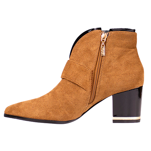 Kate Appleby Ladies Block Heeled Ankle Boots - Amlwch - Tan Suede