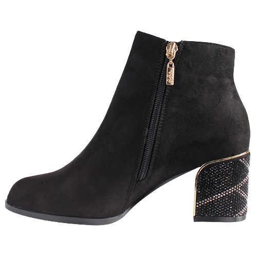 Kate Appleby Ladies Block Heeled Ankle Boots - Leyburn - Black Suede