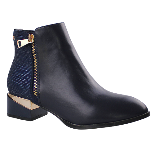 Kate Appleby Block Heeled Ankle Boots - Forfar - Navy Sparkle