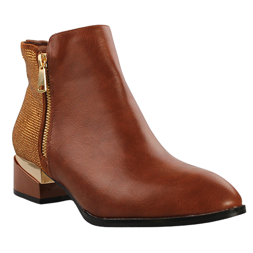Kate Appleby Block Heeled Ankle Boots - Forfar - Tan Sparkle